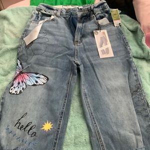 jeans with patches on them